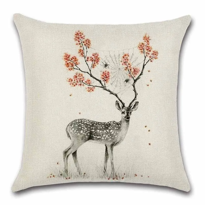 Чехол для подушки с оленем и лосями в скандинавском стиле|Наволочки| |