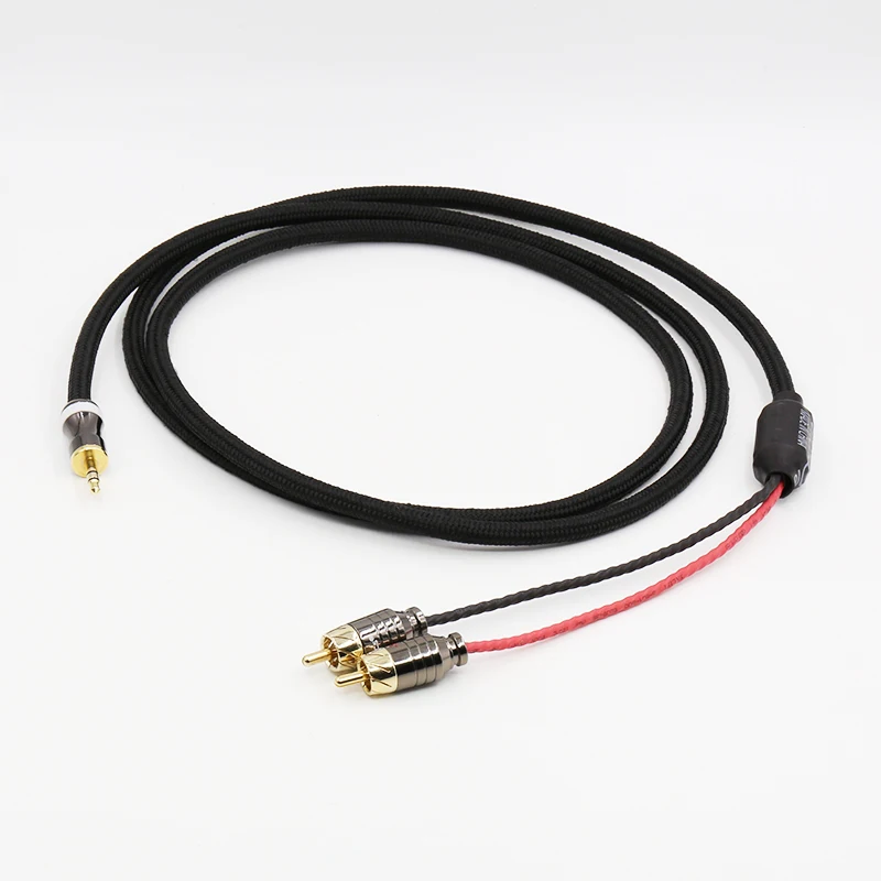 Аудиокабель Hi-Fi 2 rca на 3 5 мм прямоугольный стерео штекер 1 аудиовидео кабель |