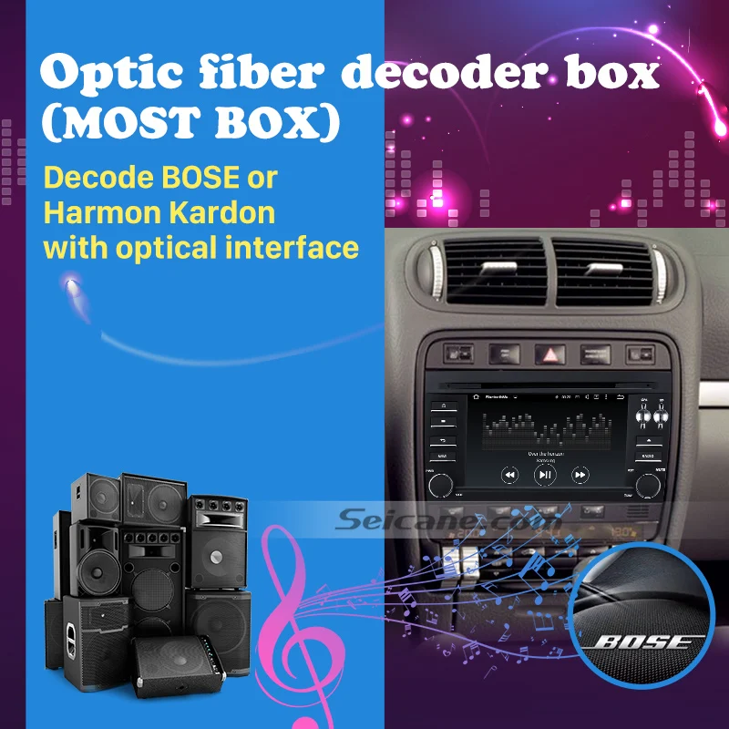 Seicane автомобильный оптоволоконный декодер Bose для 2003-2012 Porsche Cayenne 911 997 BOXSTER CAYMAN HarmonKardon преобразователь усилителя
