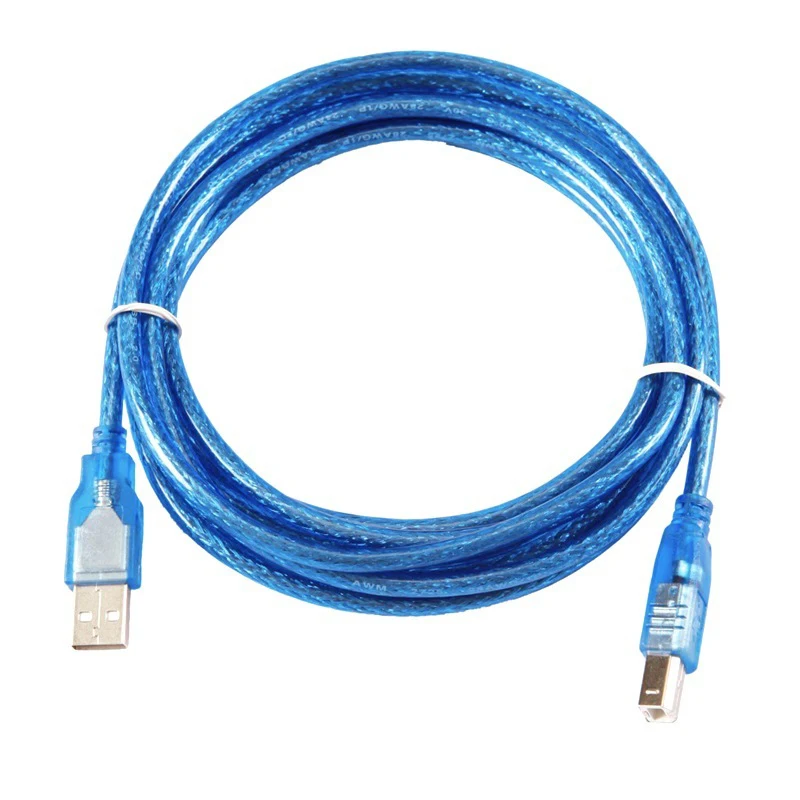 Синий прозрачный 1 5 м USB 2 0 кабель для принтера двойное экранирование тип A штекер