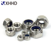 nylon hex lock metric nuts insert locking hexagon nyloc nut locknut 304 stainless steel m2 m2 5 m3 m4 m5 m6 m8 m10 m12