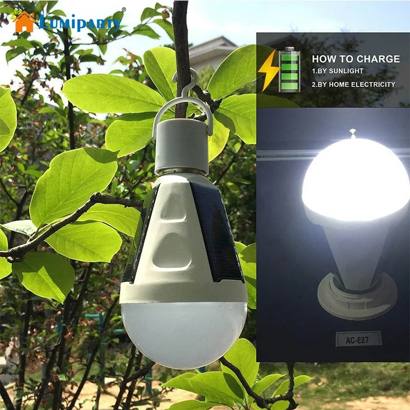 LumiParty 7W 400LM портативная Светодиодная лампа на солнечных батареях E27 85 265V умная