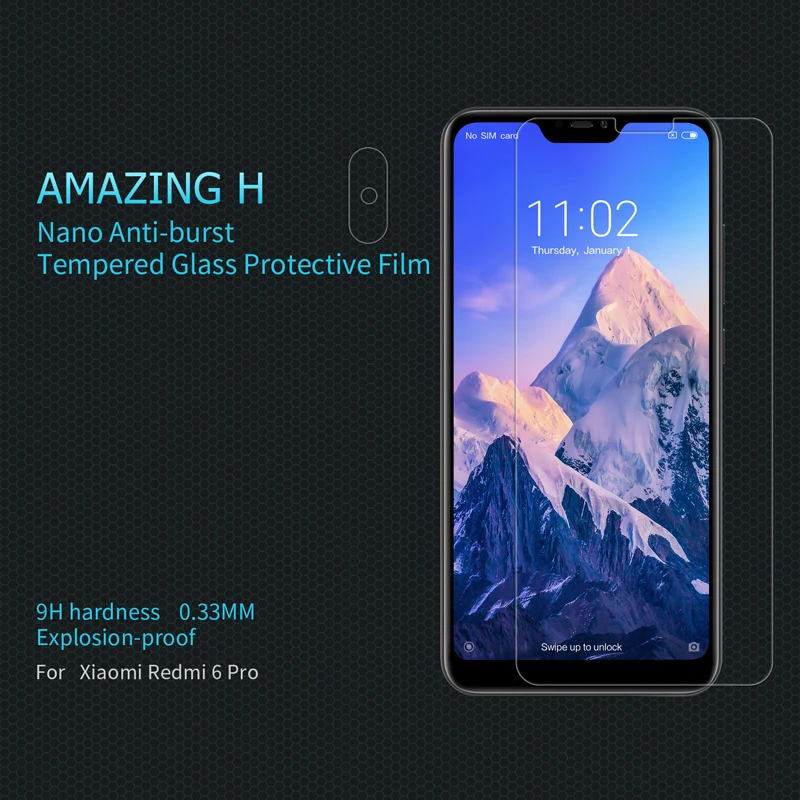 Защитное стекло для xiaomi redmi 6 pro NILLKIN Amazing H Nanometer взрывозащищенное Закаленное