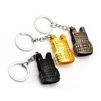 new game pubg level 3 body armor keychain small size vest metal key chain ring holder porte clef men gift jewelry