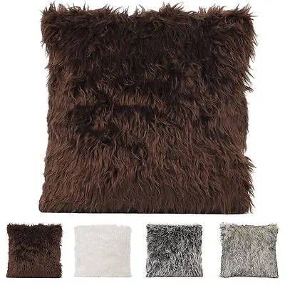 Искусственный мех модные мягкие Меховые Квадратные наволочки для подушек