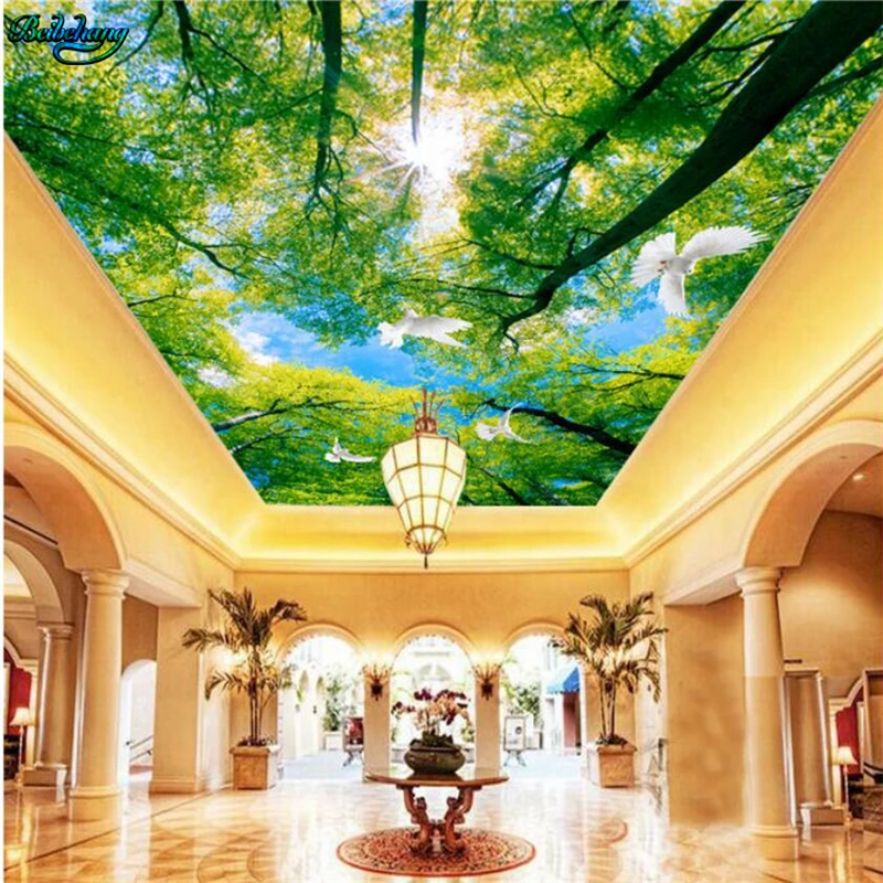 

beibehang Large custom wallpapers look up at the blue sky dome murals home decoration