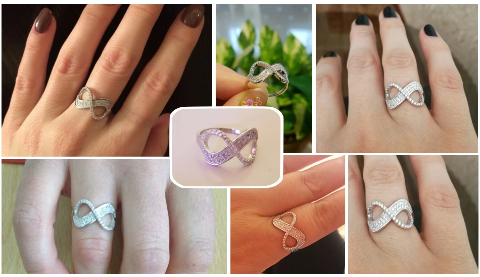ORSA JEWELS популярное кольцо бесконечности для девочек, австрийские кольца с кубическим цирконием ААА, модное серебряное ювелирное изделие, подарок OR108
