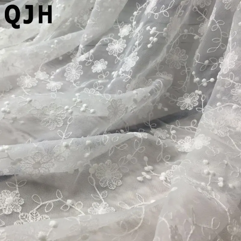 Кружевная ткань для свадебных торжеств 1 ярд белая слоновая кость французская