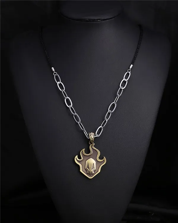Hot Anime Bleach Necklace Kurosaki Ichigo false fire bronze Pendant necklaces Best Gift For Man Women cosplay accessories | Украшения и