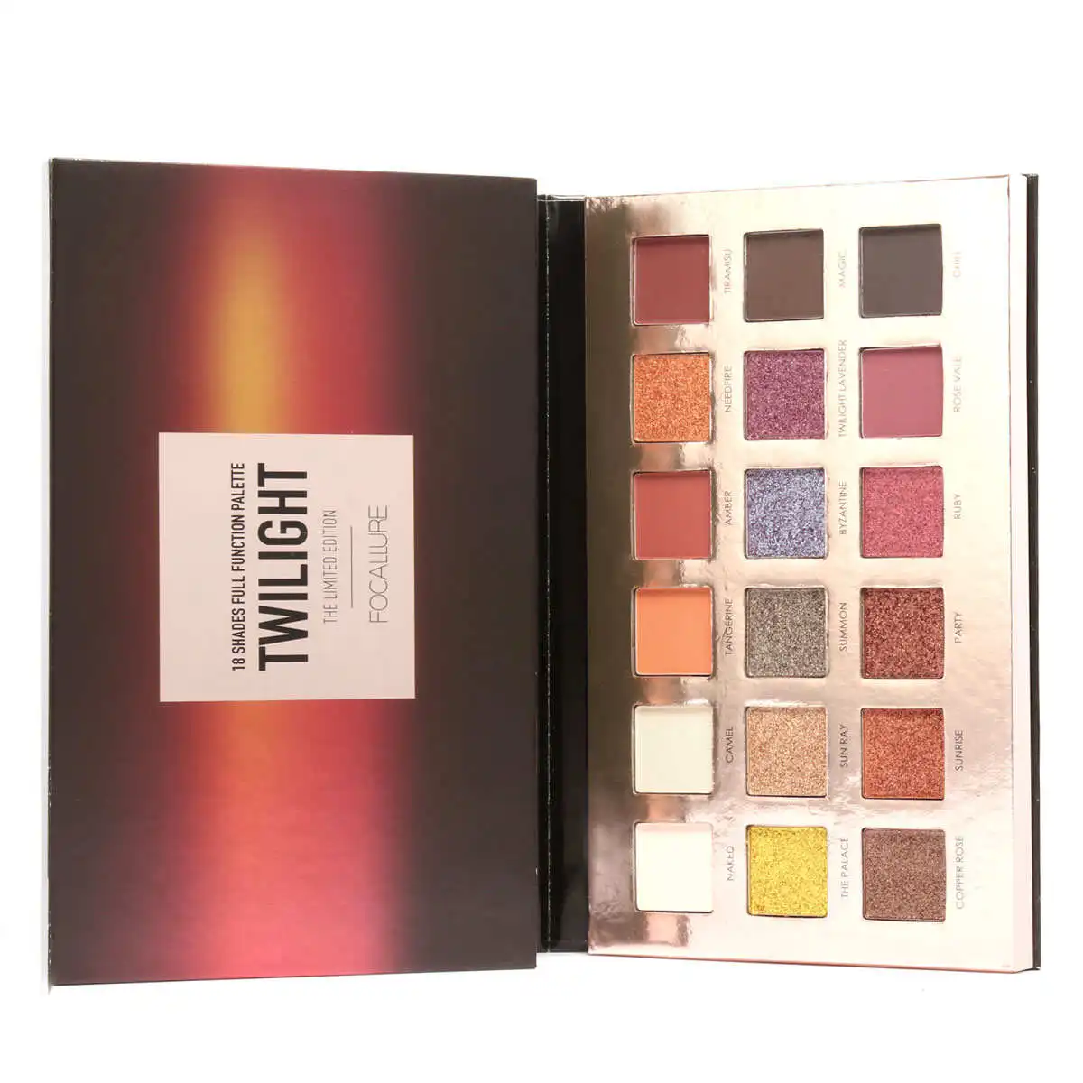 FOCALLURE 18Pcs Shades Eyeshadow Highlighter Glitter and Matte Smoky Professional makeup shadow+Blush |