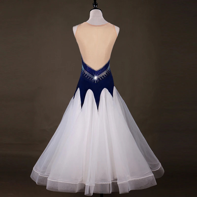 Платье для бальных танцев вальса стандартных танцевальных соревнований костюм