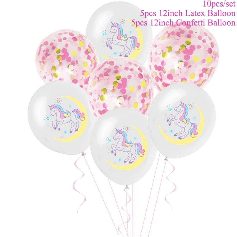 Unicorn Balloons 5 Taoup повязка на голову с единорогом, вечерние украшения на день рождения для детей, декор в виде единорога Horms, праздничные вечерние принадлежности для детского душа - Цвет: Unicorn Balloons 5