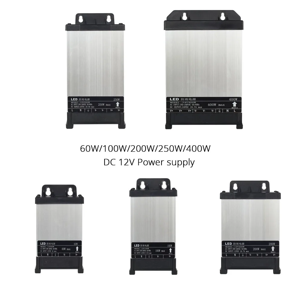 Водонепроницаемый DC 12V 200W источник питания/трансформатор питания для RGB/RGBW