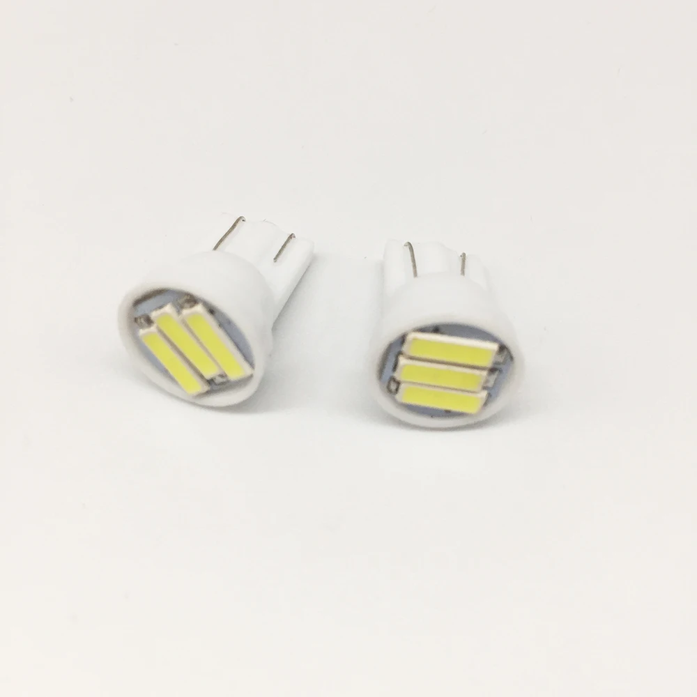 50 шт./лот T10 3 SMD 7014 LED 3SMD 7020 1 Вт белый синий W5W клиновидный номерной знак световая