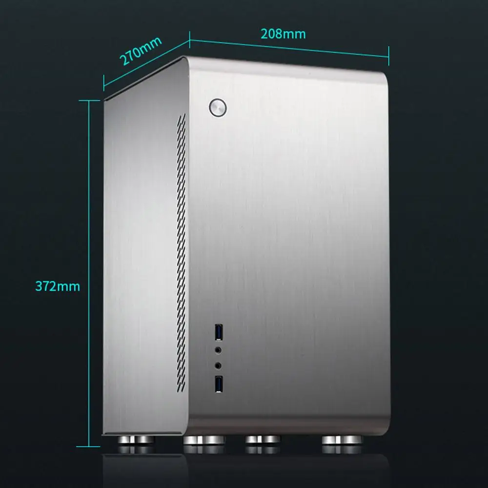 b Алюминиевый сплав мини-чехол для настольного компьютера для M-ATX ITX материнская плата серебристый чехол для компьютера башни с 4 слотами расширения - Цвет: b