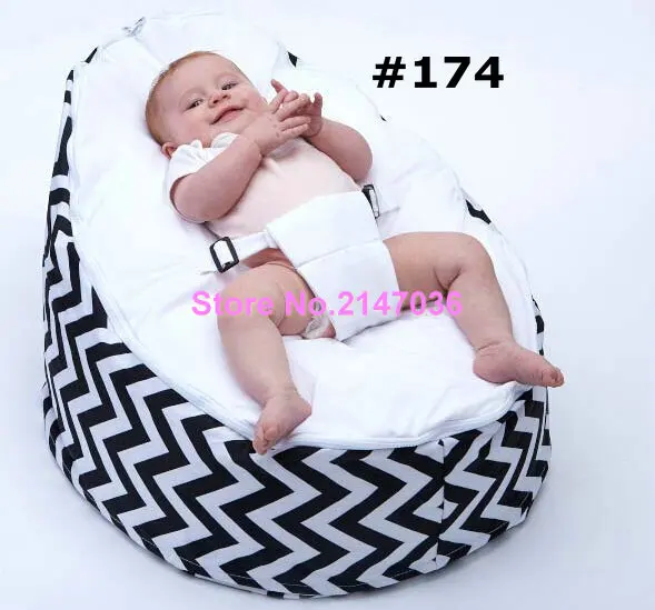 Новейший модный дизайн детское кресло мешок фасоли синий шеврон дети диван