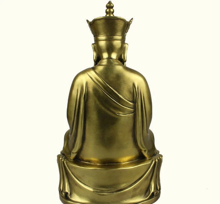 Тибетский медный латунный таньшень король монах Ksitigarbha Jizo Будда сидящий статуя