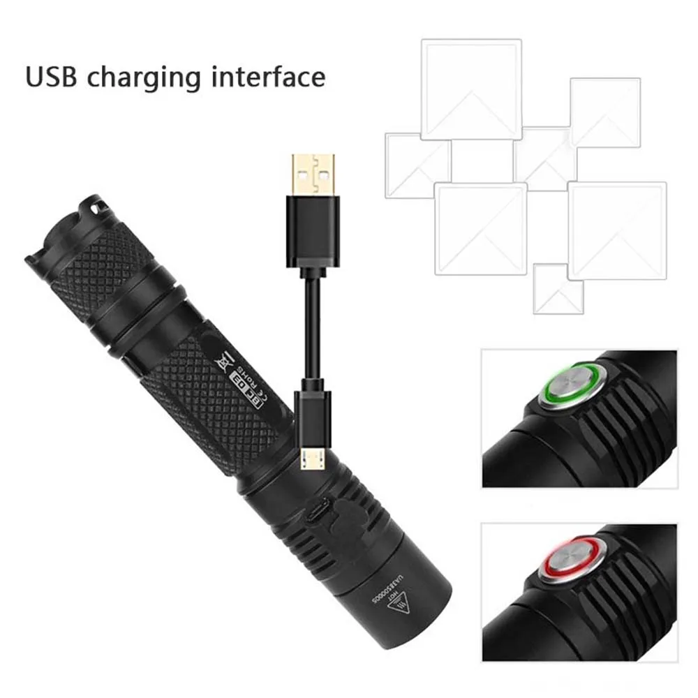 BC03 XP L2 светодиодный тактический фонарь 1400LM супер яркий фонарик USB Перезаряжаемый