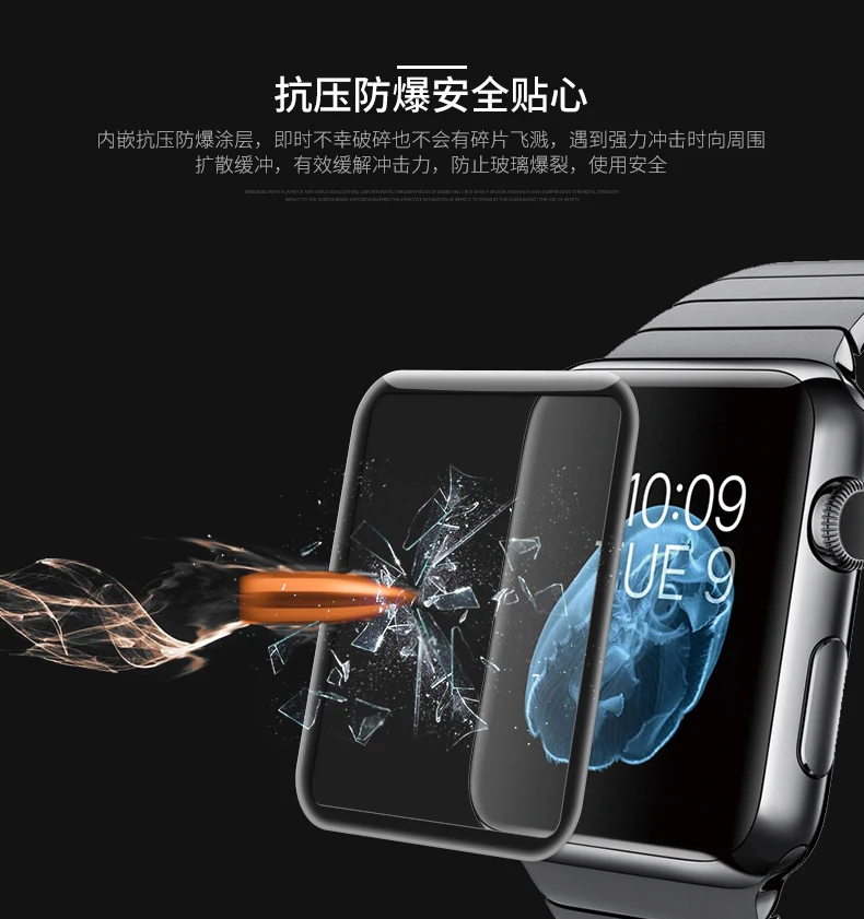 Защитная пленка из закаленного стекла с полным клеем для Apple Watch 4 40 44 38 42 мм 3D