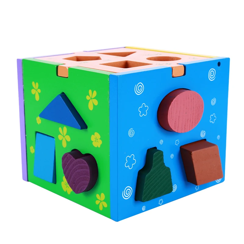13 отверстий деревянный ящик для интеллекта строительные блоки игрушки малышей