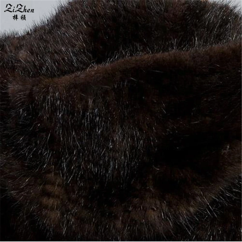 Натуральный вязаный жилет из меха норки Женская реальная натуральная женская