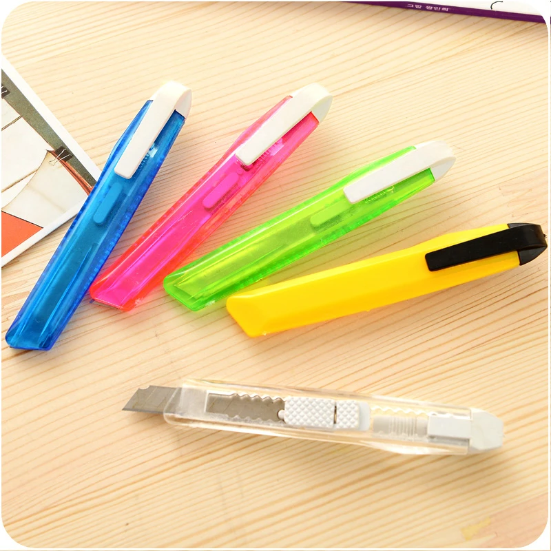 1 шт. коробка резак студенты нож с отламывающимся выдвижной лезвие бритвы цвет