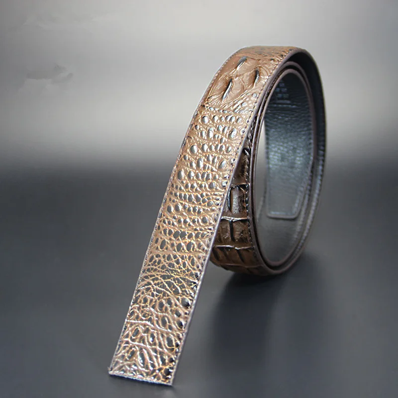 Ремень мужской из искусственной кожи с крокодиловой полоской модный пояс без