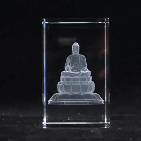 Высокое качество Китайский буддизм скульптура Ccrystal Будда статуя храма украшение дома - Цвет: crystal cube only