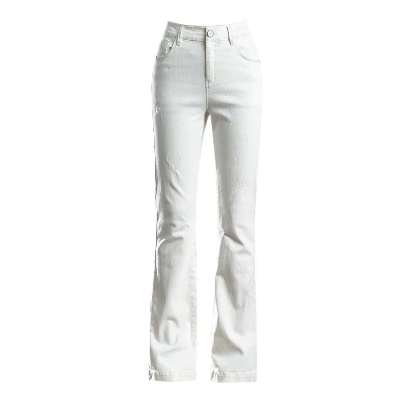 Shangege women white flare wide leg jeans lady full length skinny denim trousers for spring autumn free shipping | Женская одежда