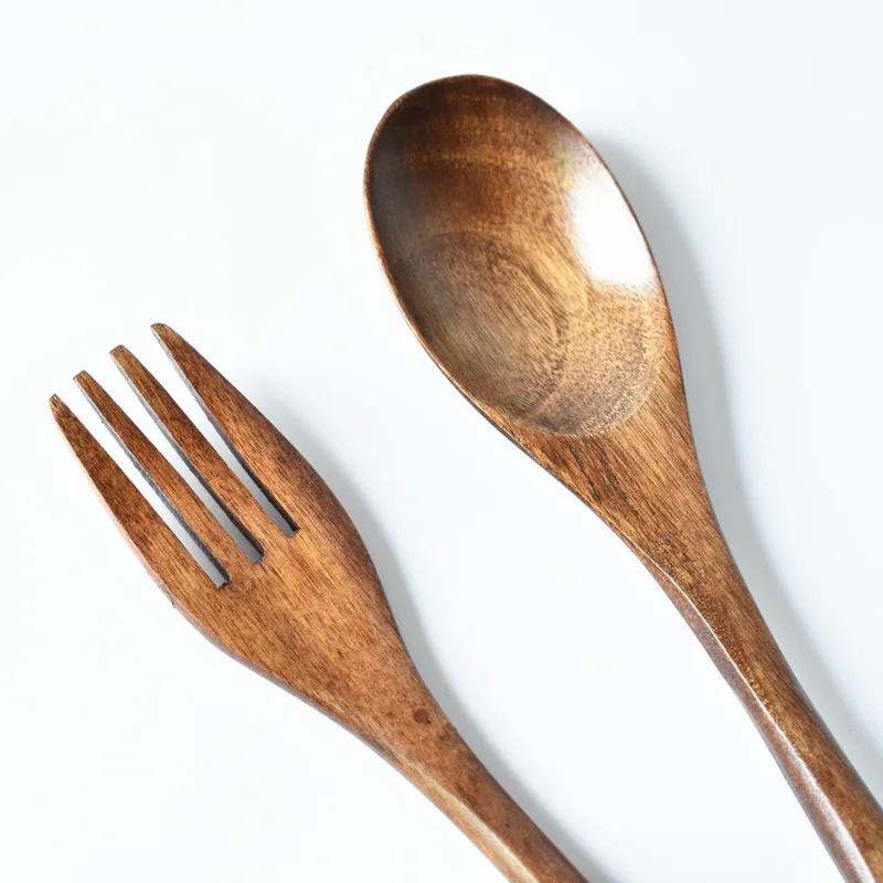 Набор деревянных столовых приборов креативный переносной набор с тканевым