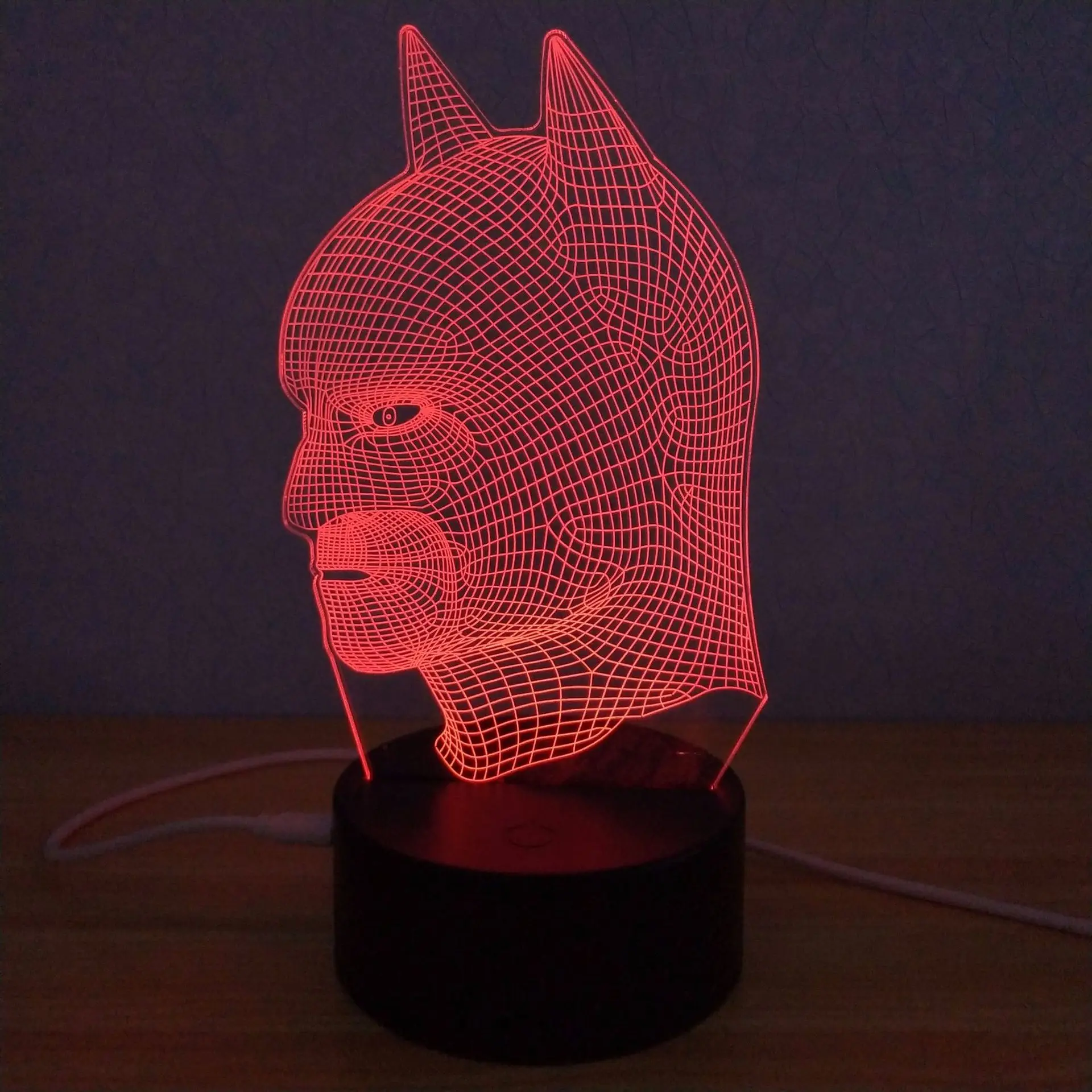 7 цветов 3d Визуальный дистанционный сенсорный Бэтмен цветной ночник детский