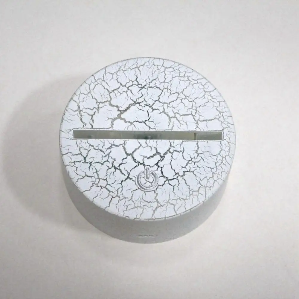 crack base Цвет сменный Дельфин круг Иллюзия светодиодный 3D Визуальный ночник украшение спальни свет Новинка Настольная лампа детский подарок - Испускаемый цвет: crack base