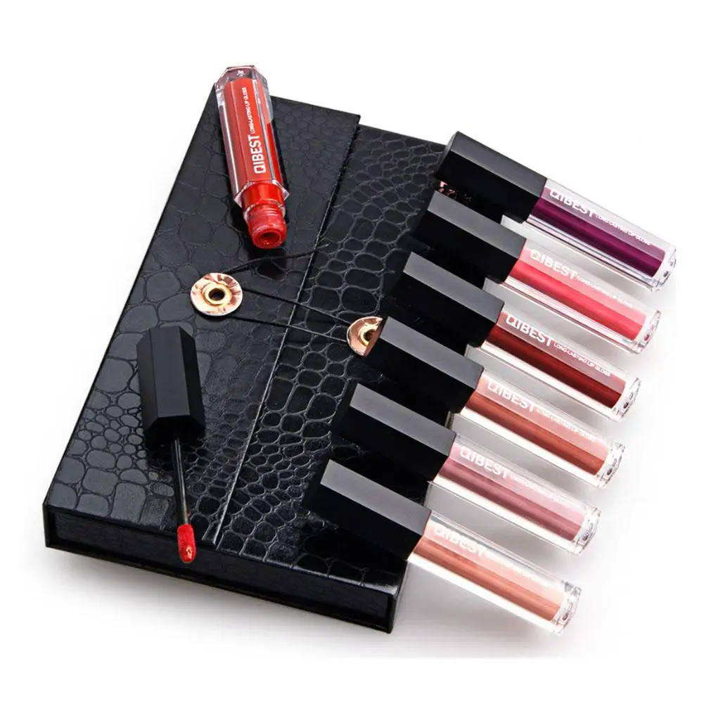 HobbyLane 7 Pcs/set Matte Lip Gloss Set Nonstick Cup Long Lasting Liquid |