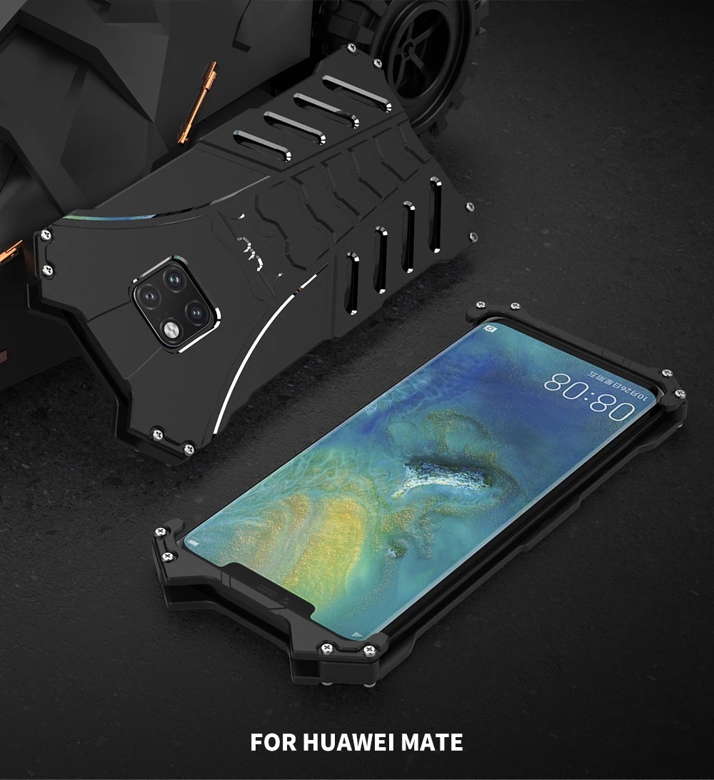Летучая мышь, ударопрочный металлический чехол для huawei mate 20 Pro X 5G, Жесткий Чехол, корпус из алюминиевого сплава, рассеивание тепла, спортивные+ ремни