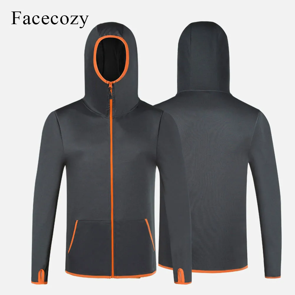 Серый Facecozy, мужские летние куртки для рыбалки, быстросохнущие солнцезащитные топы, женские куртки для альпинизма, дышащие толстовки для кемпинга и пешего туризма - Цвет: Серый