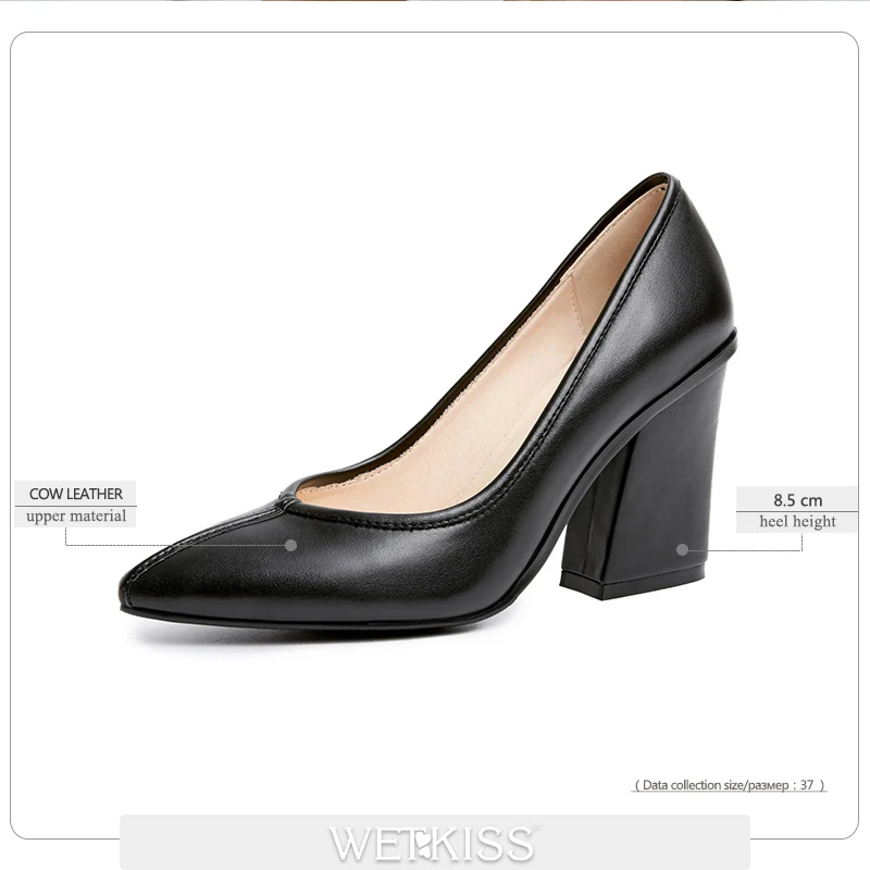 Женские туфли лодочки из натуральной кожи без застежки с острым носком|brand pumps|pumps