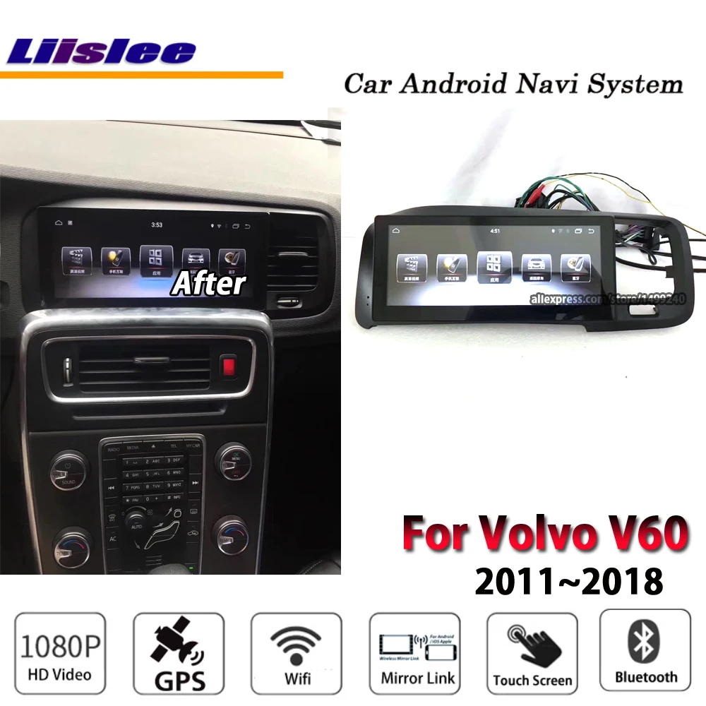 Liislee Android 7,0 up 2+ 32G для Volvo V60 2010~ стерео Автомагнитола BT Wifi Carplay gps Navi карта навигационная система Мультимедиа