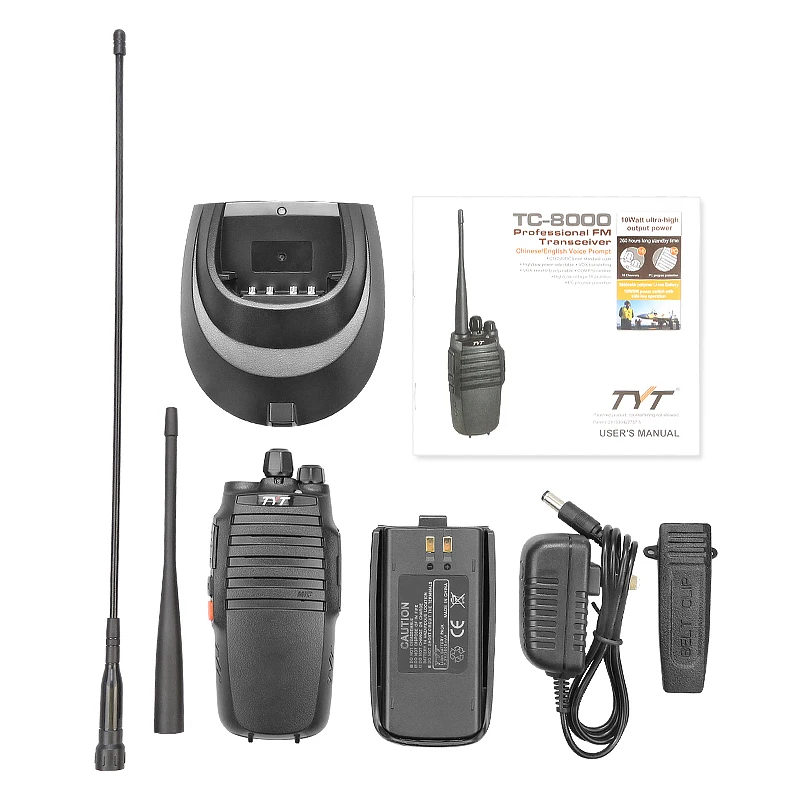 

100% Original TYT TC-8000 Ultra High Power 10W TYT TC-8000 Police Walkie Talkie Transceiver with 3600MAH Li-ion Battery