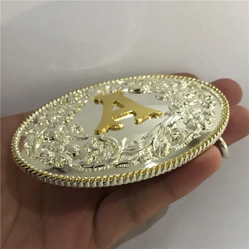 Розничная, модный мужской ремень с 5 разными золотыми буквами, пряжка A J M K S, Овальный металлический ковбойский ремень, ювелирное изделие