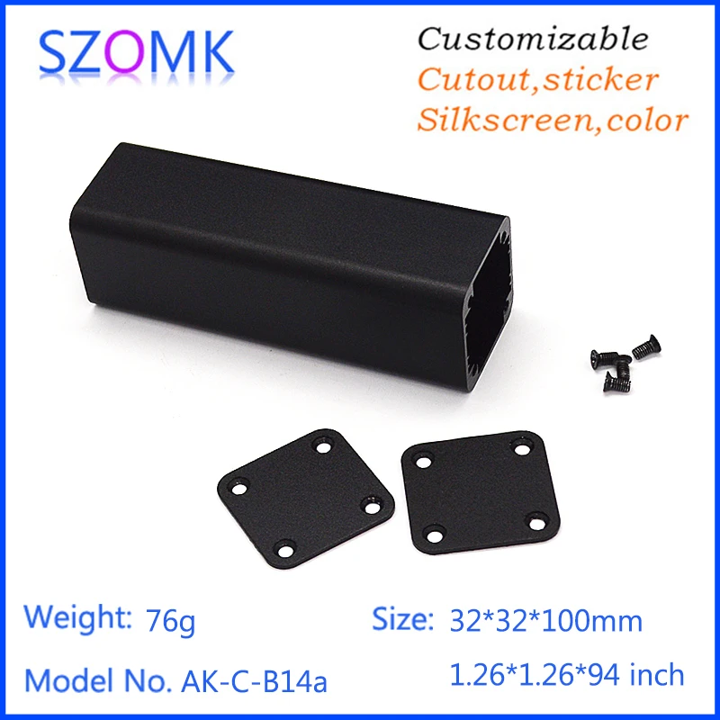 1 шт. алюминиевая Экструзионная коробка для ПП 32*32*100 мм|enclosures for electronics|enclosure diyenclosure