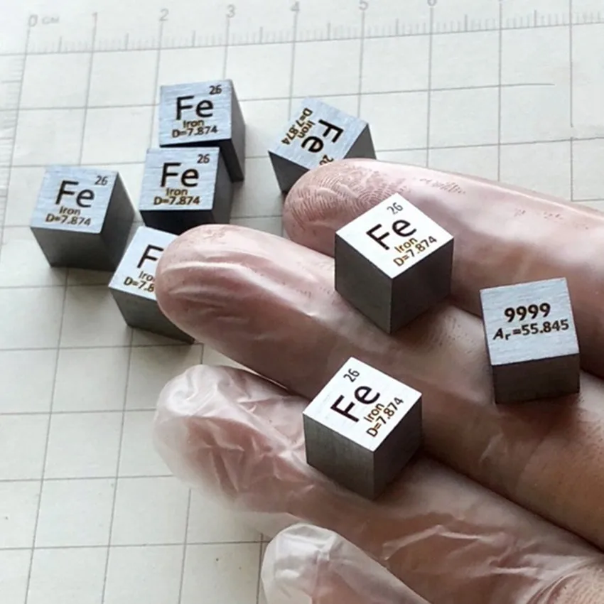 Железный кубический блок Pure 99.99% Fe Периодическая таблица редкоземельных