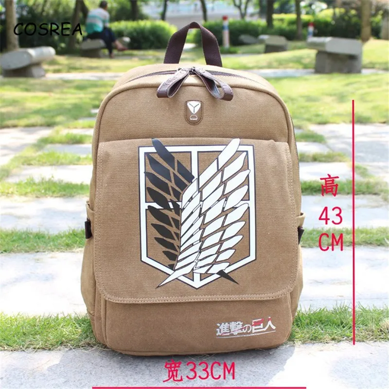 Attack on Titan Shingeki No Kyojin ноутбук атака titan рюкзак сумка холст рюкзаки Mochila|Костюмы