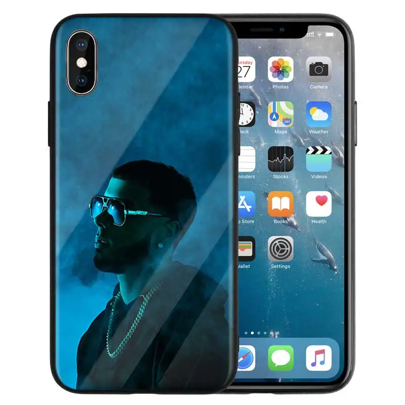 Винтажный чехол Anuel Aa Ozuna чехол для iPhone 7 для iPhone X 7 6 8 Plus, чехол из закаленного стекла для iPhone 11 11Pro XS MAX XR Shell - Цвет: 08