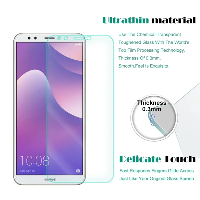 Высококачественное закаленное стекло 9H для Huawei Y7 Prime 2018 защита экрана прозрачная