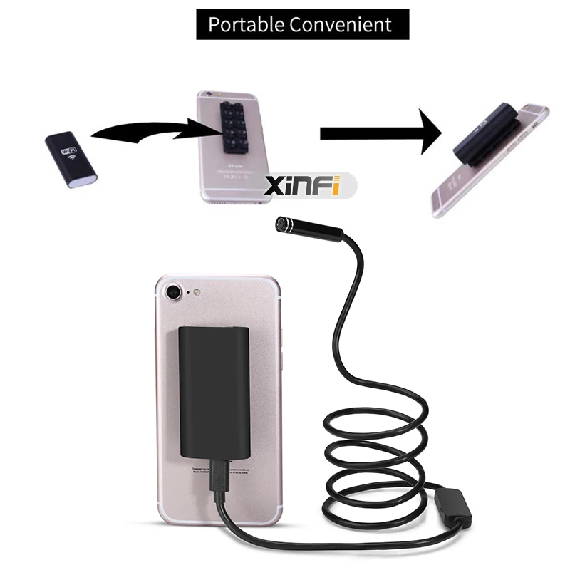 Xinficam 8 мм 720 P для Android IOS жесткий кабель Wi Fi HD эндоскопа 1/3/5/7 /10 м Провода трубы