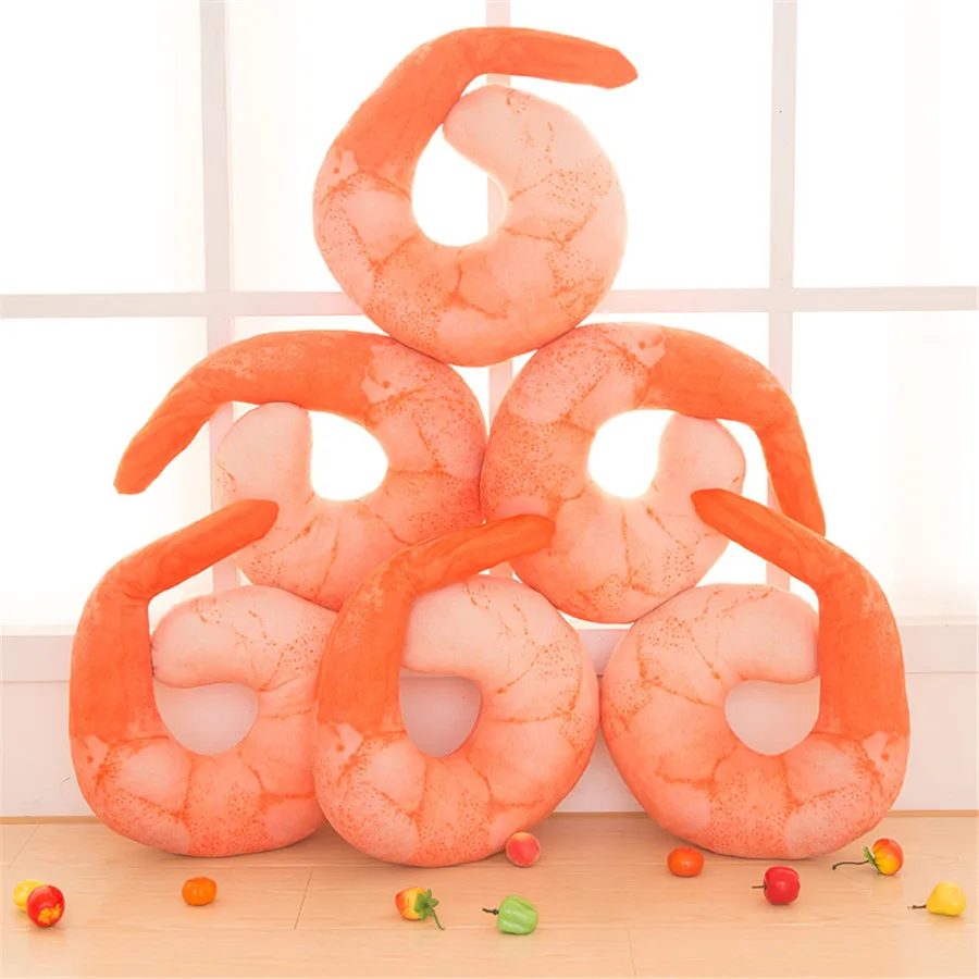 Высококачественная подушка для шеи в форме креветки украшение дома с очищенными