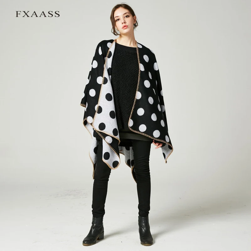 FXAASS новая осенне зимняя шаль одеяло пончо женский шарф для леди модные