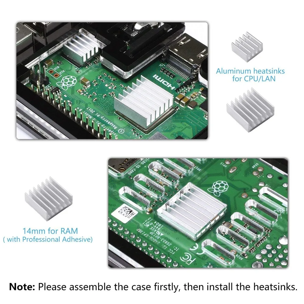 Raspberry pi 3 чехол/вентилятор/радиатор/зарядное устройство 5В 2.5A блок питания с