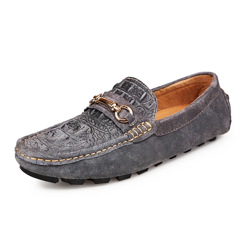 Crocodile Leather Men Shoes Casual Suede Loafers Embossed Driving Soft Slip On Vintage High Quality | Обувь
