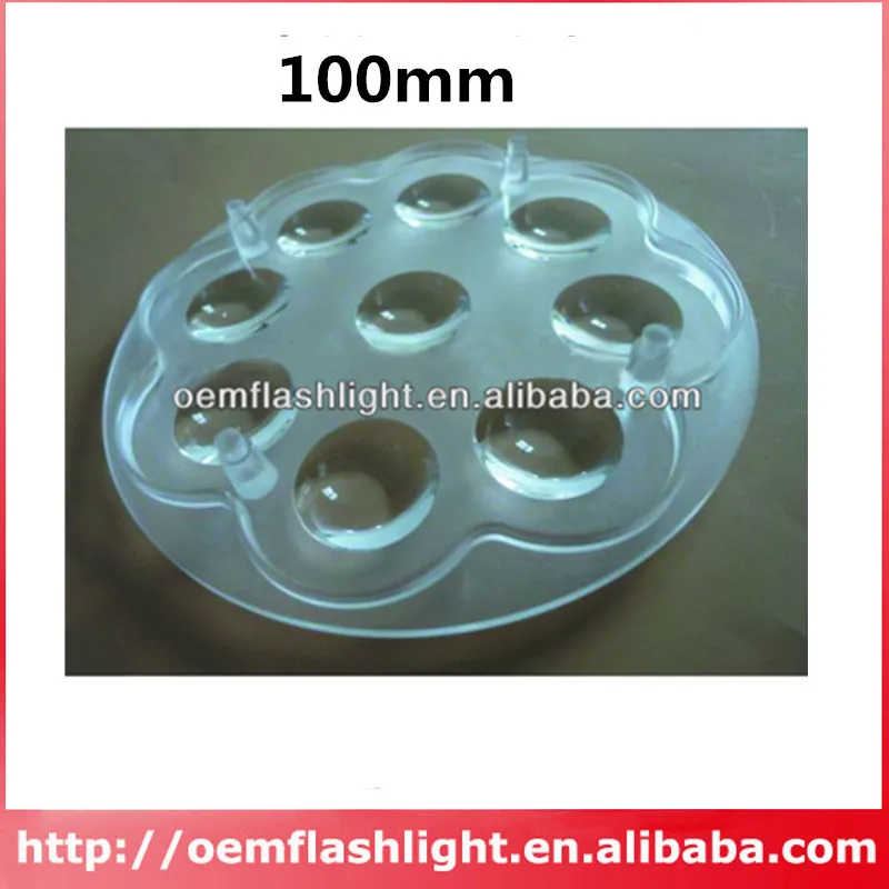 

9-in-1 100mm High Power LED Glass Lens with Flat Surface - 1 Piece
